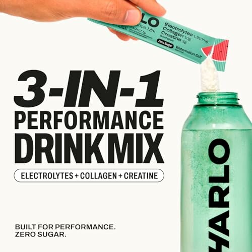 3-in-1 performance drink mix with electrolytes, collagen, and creatine.