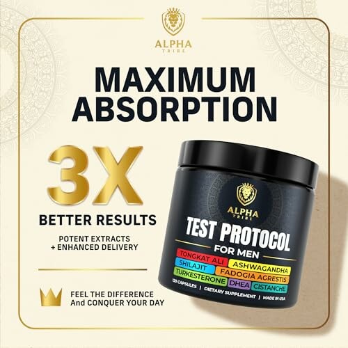 Alpha Tribe Test Protocol supplement for maximum absorption with potent extracts.