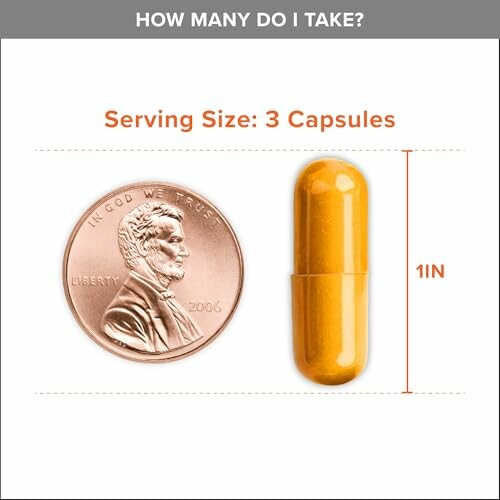 Penny next to a large yellow capsule for size comparison.