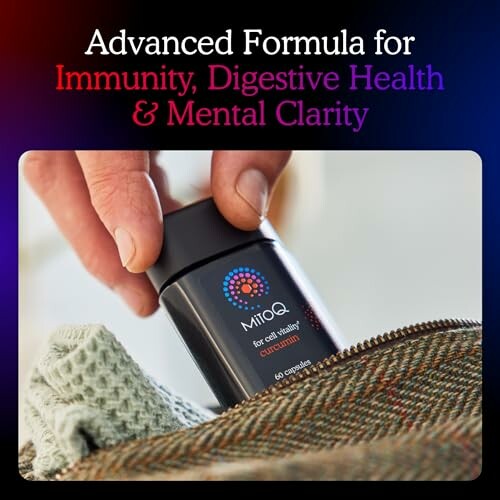MitoQ supplement for immunity, digestive health, and mental clarity.