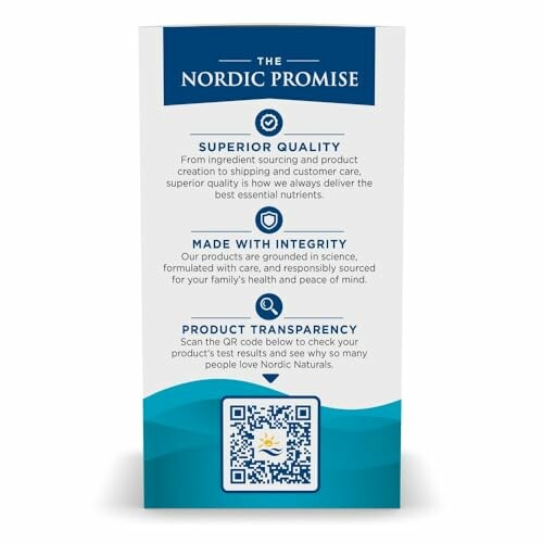 Nordic Promise packaging with QR code and product information.