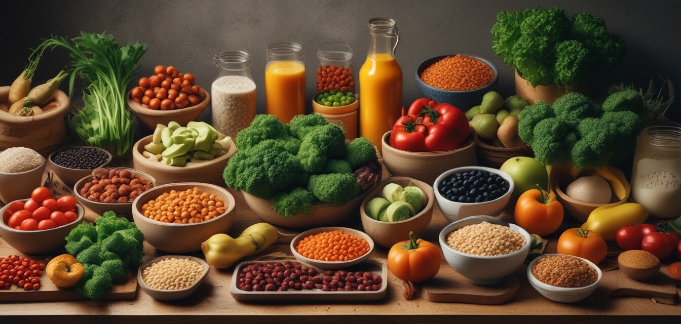 Variety of plant-based foods