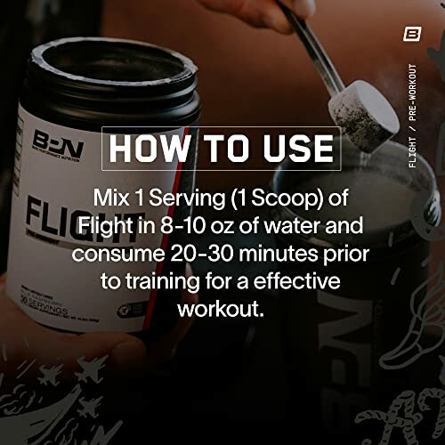 Instructions for using pre-workout supplement.