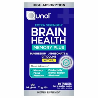 Qunol Brain Health Memory Plus supplement packaging.