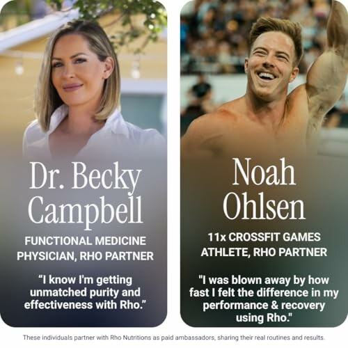 Rho Nutrition partners: Dr. Becky Campbell and Noah Ohlsen.