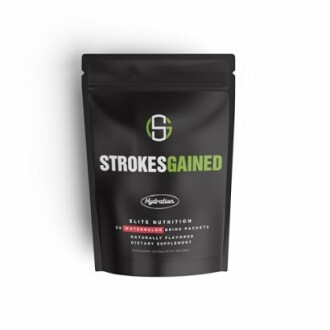 Strokes Gained hydration drink packets packaging.