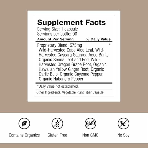 Supplement facts label for Dr. Schulze's Intestinal Formula #1, showcasing the all-natural ingredients.